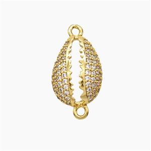 Copper Pendant Pave Zircon, Gold Plated, approx 11-15mm