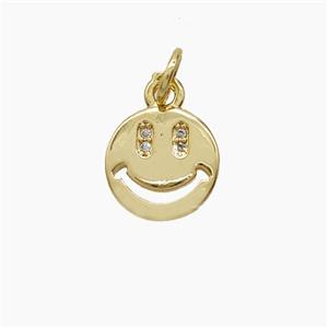 Copper Pendant Pave Zircon, Gold Plated, approx 10mm