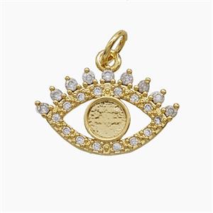 Copper Pendant Pave Zircon, Gold Plated, approx 12-18mm