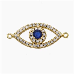 Copper Eye Connector Pave Zirconia 18K Gold Plated, approx 10-19mm