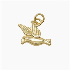 Copper Dove Birds Pendant 18K Gold Plated, approx 11-13mm