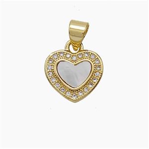 Copper Pendant Pave Zircon, Gold Plated, approx 12mm