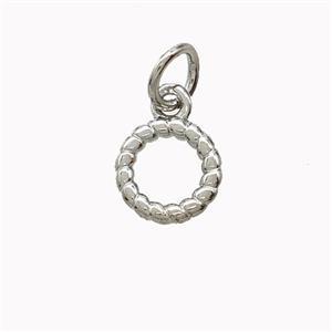 Copper Circle Pendant Platinum Plated, approx 7.5mm