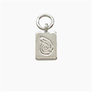 Copper Rectangle Pendant Snails Platinum Plated, approx 6-8mm