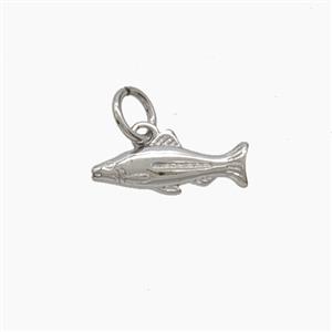 Copper Fish Pendant Platinum Plated, approx 6-13mm