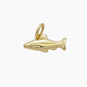 Copper Fish Pendant Gold Plated, approx 6-13mm