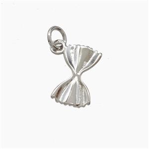 Copper Bowknot Pendant Platinum Plated, approx 8-13mm