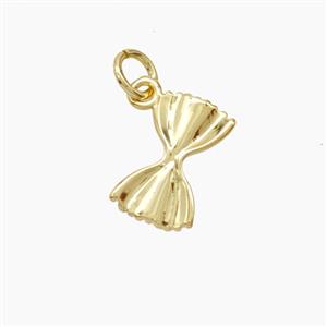 Copper Bowknot Pendant Gold Plated, approx 8-13mm