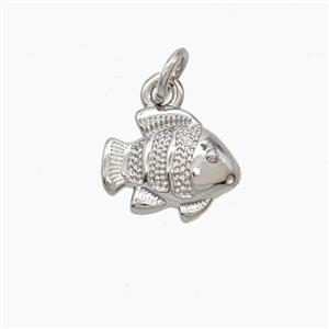 Copper Fish Pendant Platinum Plated, approx 10-12mm