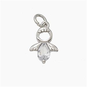 Copper Pendant Pave Zircon, Gold Plated, approx 9-12mm