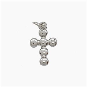 Copper Cross Pendant Platinum Plated, approx 10-13mm