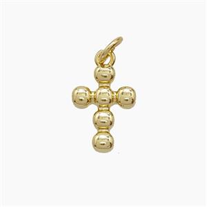 Copper Cross Pendant Gold Plated, approx 10-13mm