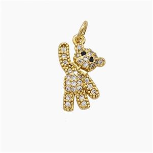 Copper Pendant Pave Zircon, Gold Plated, approx 10-14mm