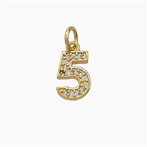 Copper Pendant Pave Zircon, Gold Plated, approx 4-10mm