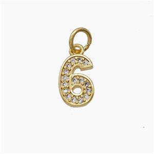 Copper Pendant Pave Zircon, Gold Plated, approx 4-10mm