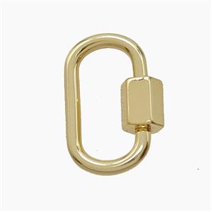 Copper Carabiner Clasp Gold Plated, approx 12-18mm