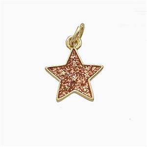 Copper Star Pendant Enamel Gold Plated, approx 11mm