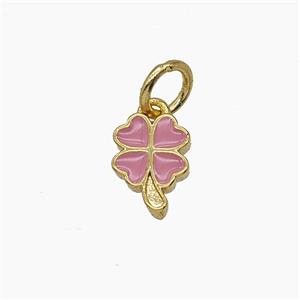 Enamel Copper Pendant, Gold Plated, approx 6-8mm