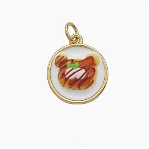Copper Pendant Pave Resin bead, Gold Plated, approx 14mm