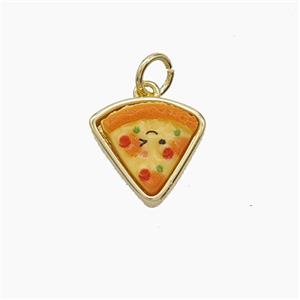 Enamel Copper Pendant, Gold Plated, approx 12mm