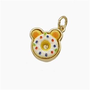 Enamel Copper Pendant, Gold Plated, approx 11-12mm