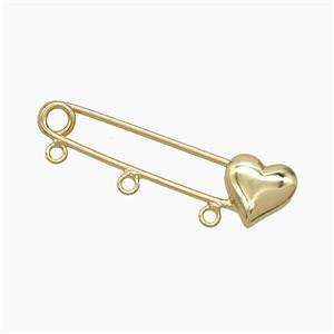 Copper Brooch, Gold Plated, approx 10-36mm