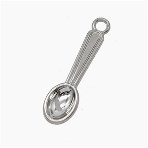 Copper Spoon Pendant Platinum Plated, approx 4-25mm