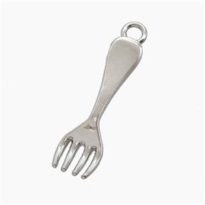 Copper Fork Pendant Platinum Plated, approx 6-26mm