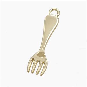 Copper Fork Pendant Gold Plated, approx 6-26mm