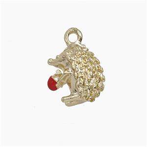Copper Hedgehog Pendant Gold Plated, approx 9-11mm