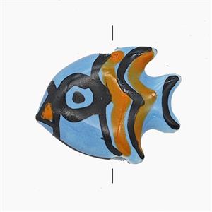 Porcelain Fish Beads Painted, approx 17-20mm