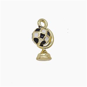 Globe Charms Copper Pendant Enamel Gold Plated, approx 8-11mm