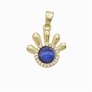Copper Pendant Pave Resin Bead, Gold Plated, approx 15mm