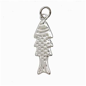 Copper Fish Pendant Platinum Plated, approx 8-22mm