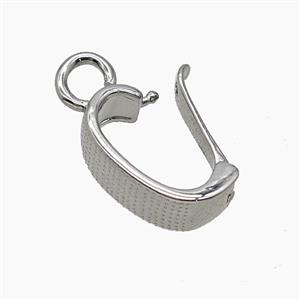 Copper Bail Clasp Platinum Plated, approx 9-20mm