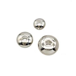 Copper Rondelle Beads Platinum Plated, approx 6mm