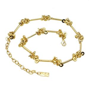 Copper Necklace Chain Gold Plated, approx 6mm, 40-45cm length