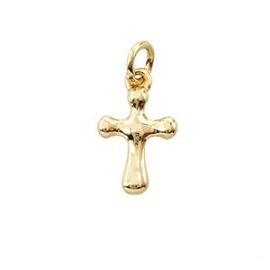Copper Cross Pendant Gold Plated, approx 9-11.5mm