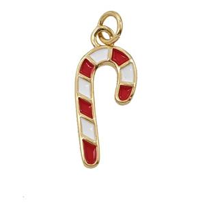 Christmas Candy Charms Copper Pendant Enamel Gold Plated, approx 9-18mm
