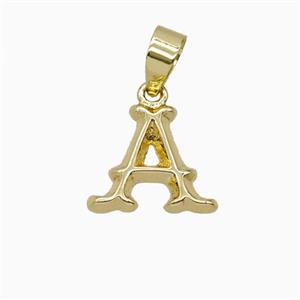 Copper Letter-A Pendant Gold Plated, approx 10-13mm