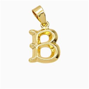 Copper Letter-B Pendant Gold Plated, approx 10-13mm