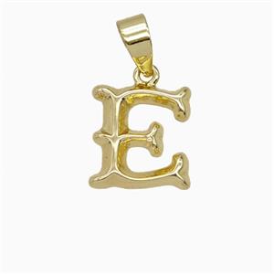 Copper Letter-E Pendant Gold Plated, approx 10-13mm