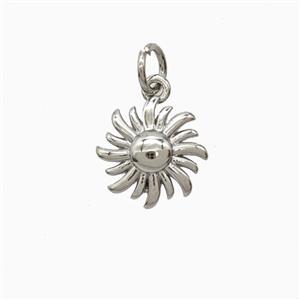 Copper Pendant Pave Zircon, Gold Plated, approx 11mm