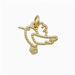 Copper Pendant Pave Zircon, Gold Plated, approx 13.5-16mm