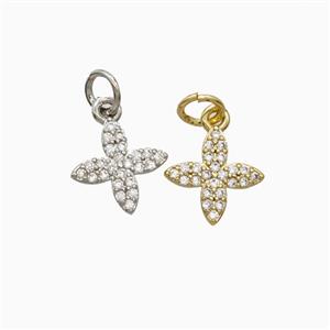 Copper Pendant Pave Zircon, Gold Plated, approx 10mm