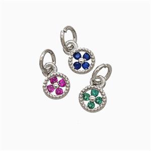 Copper Pendant Pave Zircon, Gold Plated, approx 5.5mm