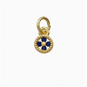 Copper Pendant Pave Zircon, Gold Plated, approx 5.5mm