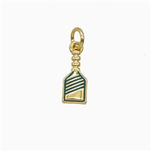Copper Pendant Pave Zircon, Gold Plated, approx 5-12mm