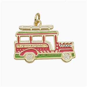 Copper Pendant Pave Zircon, Gold Plated, approx 16-25mm