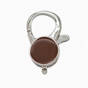 Copper Clasp Pave Zircon, Gold Plated, approx 13-20mm